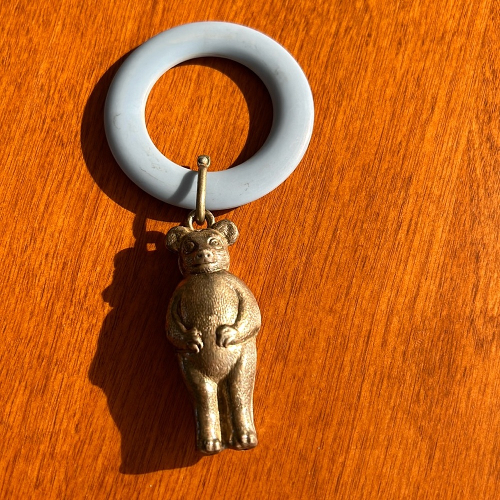 Bakelite vintage silver plated teething ring